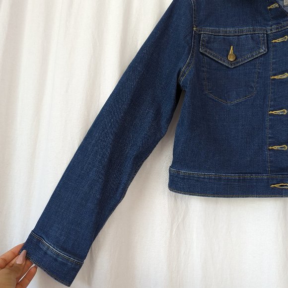Calvin Klein Denim Jean Cropped Jacket Size Small - Picture 5 of 17